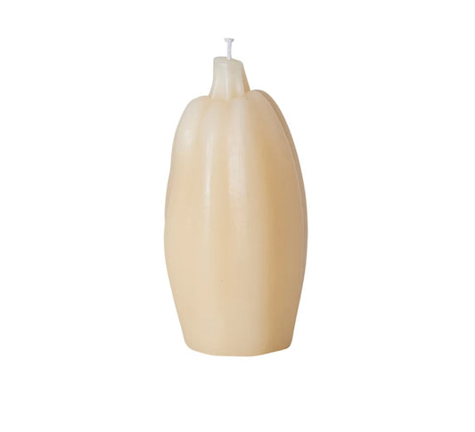 Unscented Squash Shaped Candle, Cream Color