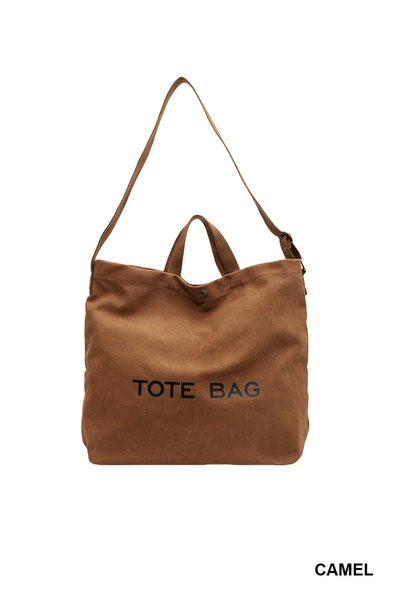 Canvas Shoulder Tote Bag | Camel