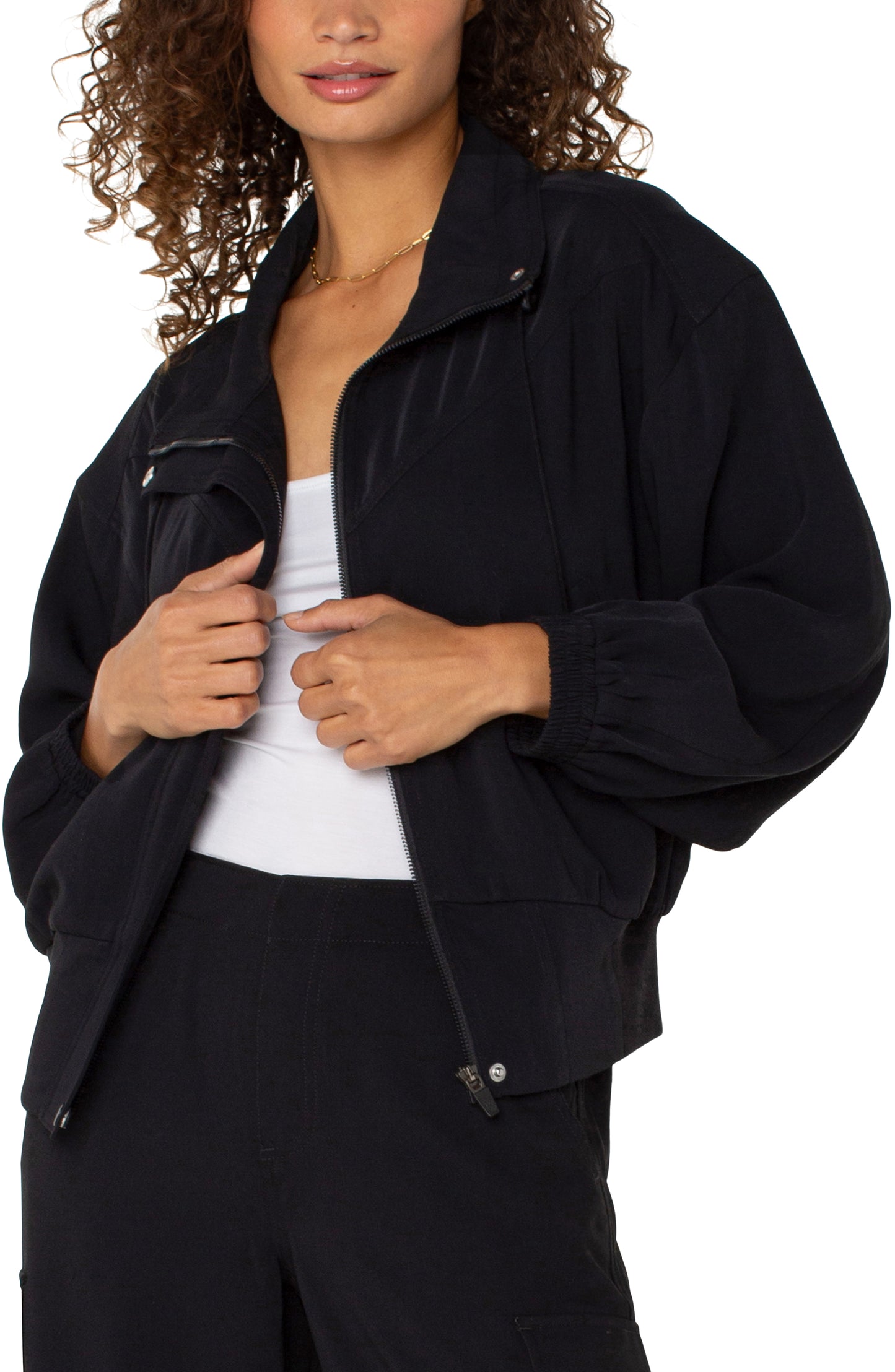 Liverpool Zip Up Dolman Jacket | Black