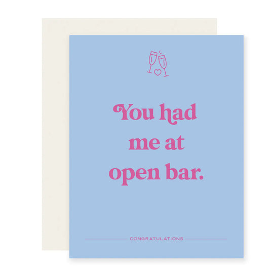 Open Bar | Funny Wedding Card