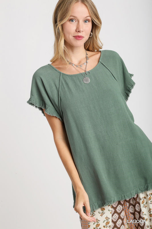 Chloe Ruffle Fringe Top 