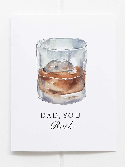 Dad You Rock Fathers Day Bourbon Whiskey Greeting Card