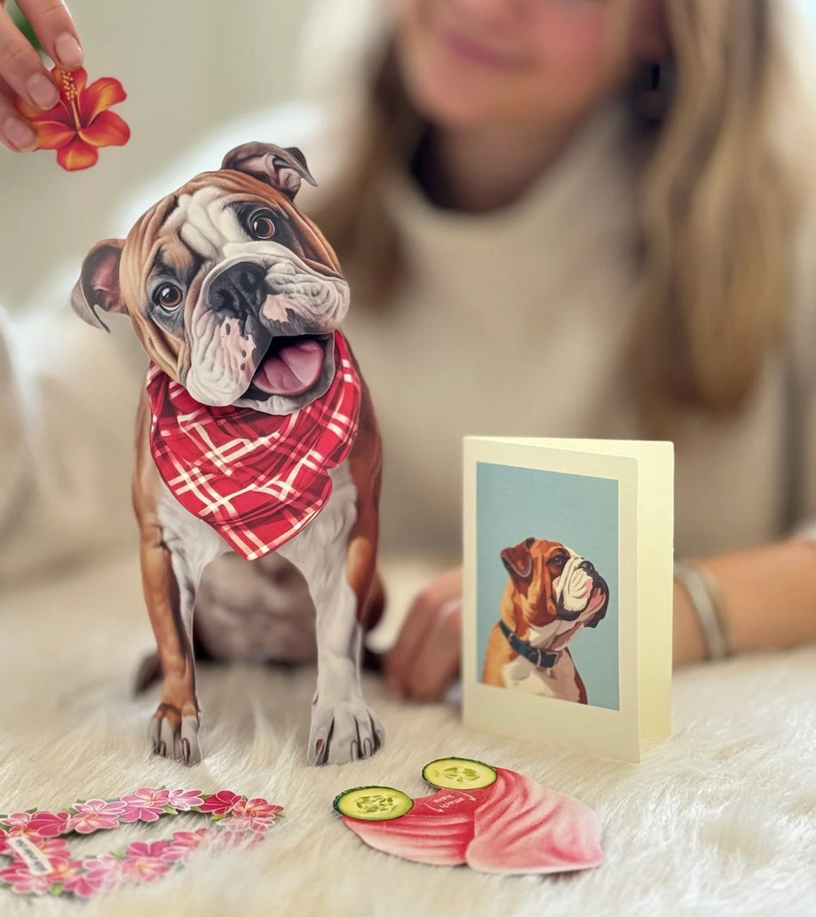 English Bulldog Dog Pop-Up Card