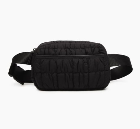 Chrissy Quilted Puffer Belt Bag | Black