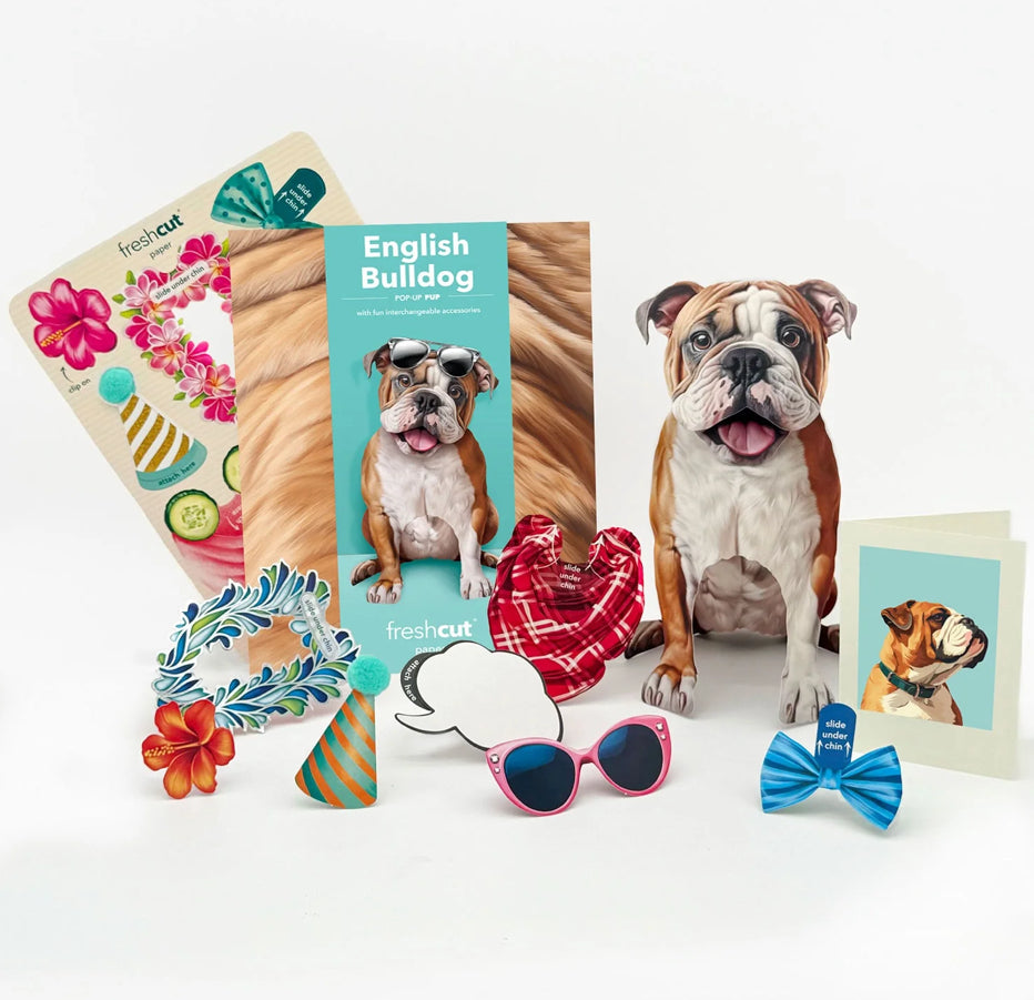 English Bulldog Dog Pop-Up Card