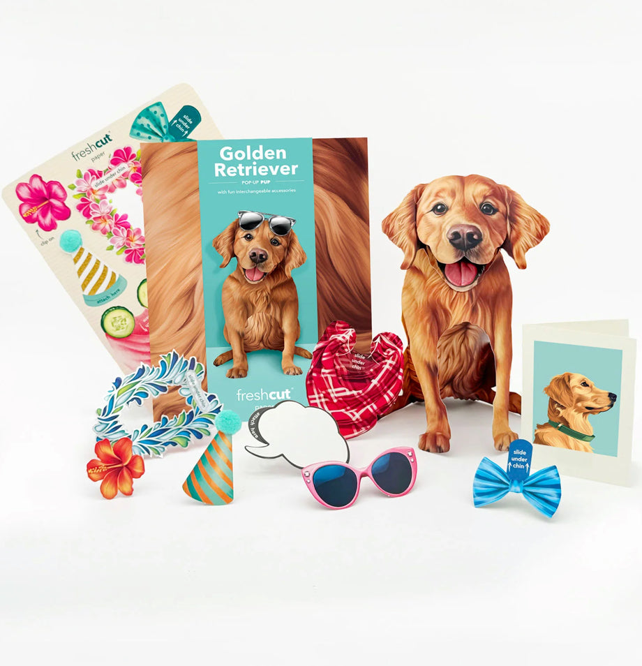 Golden Retriever Dog Pop-Up Card