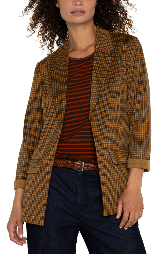 Liverpool Jasper Brown Plaid Boyfriend Blazer