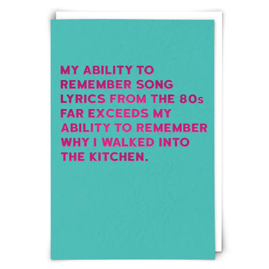  Song Lyrics Greetings Card