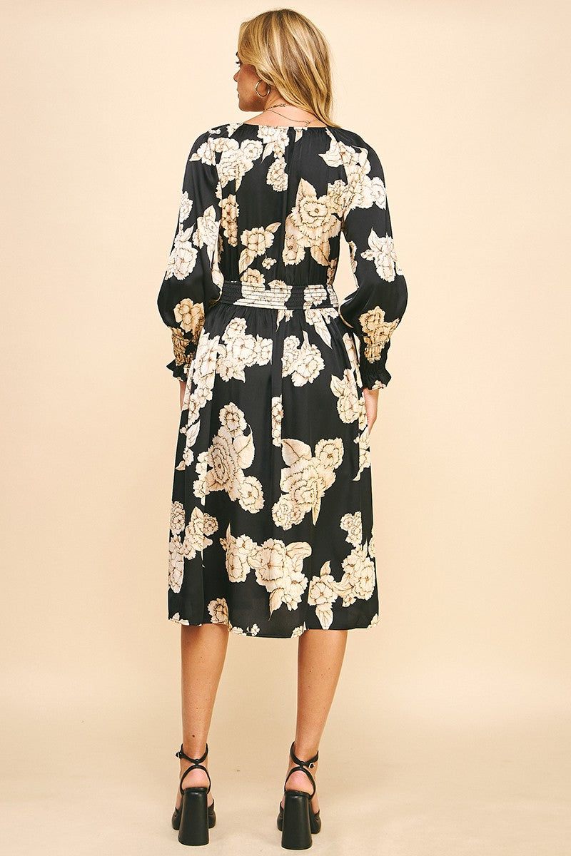 Lilly Floral Print Midi Dress