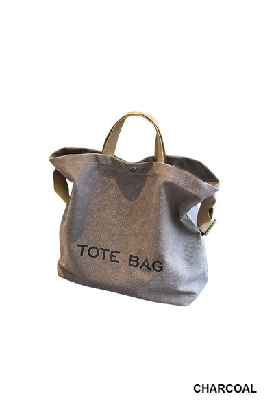 Canvas Shoulder Tote Bag | Charcoal