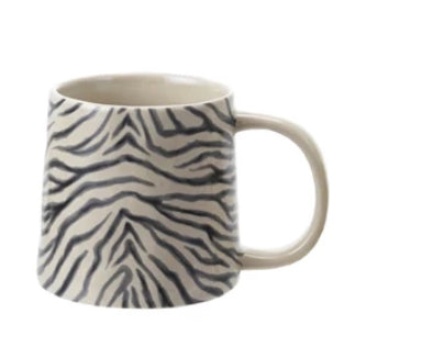 Stoneware Mug with Animal Print | Zebra