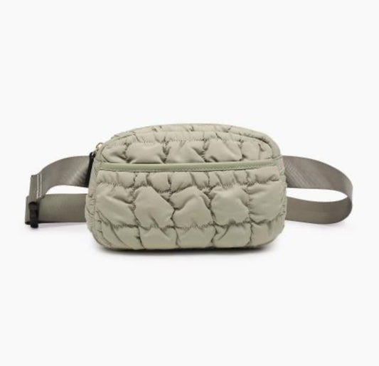 Chrissy Quilted Puffer Belt Bag | Sage