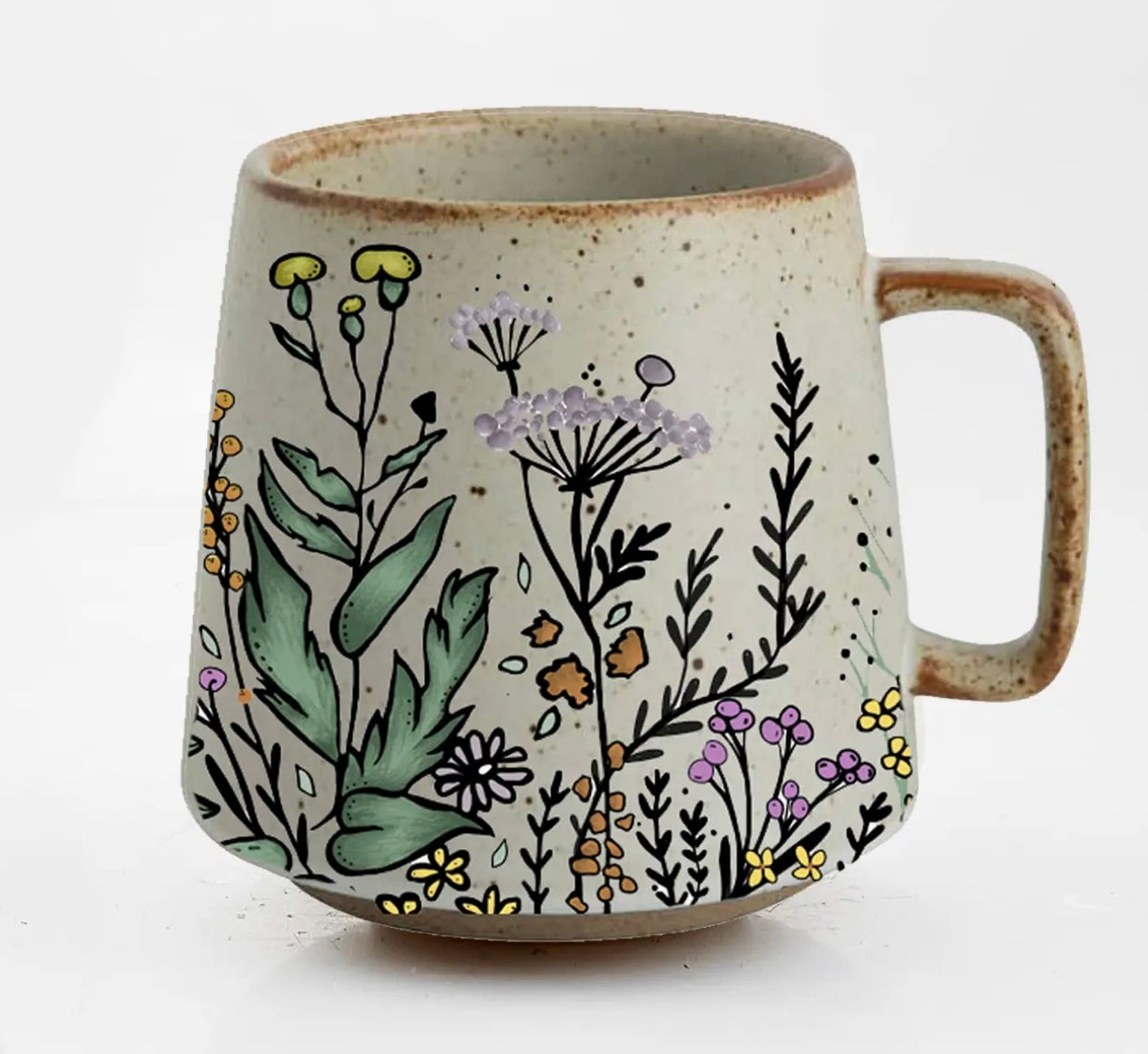 Floral Harmony Stoneware Mug