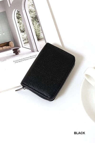 Vegan Leather Multifunctional Card Holder Wallet | Black