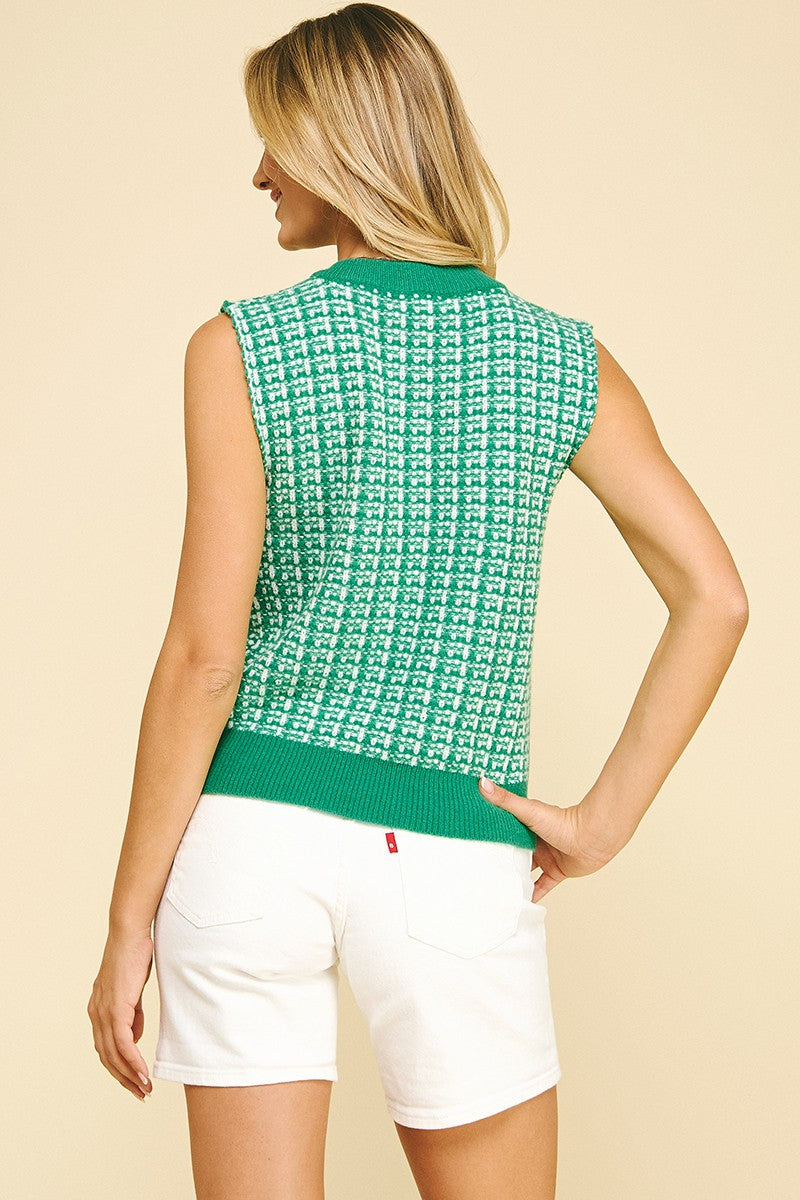 Janey Houndstooth Sweater Vest