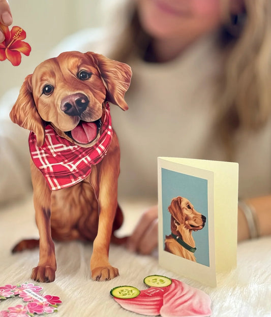 Golden Retriever Dog Pop-Up Card