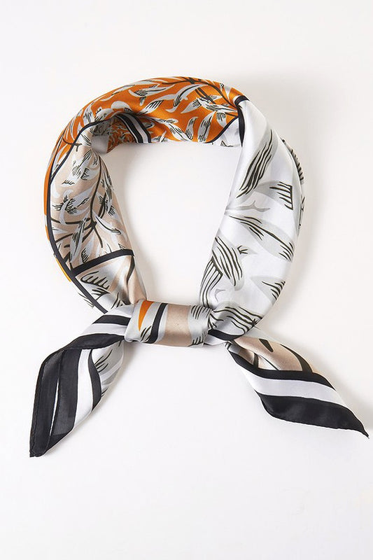 Leaves Print Bandana | Black