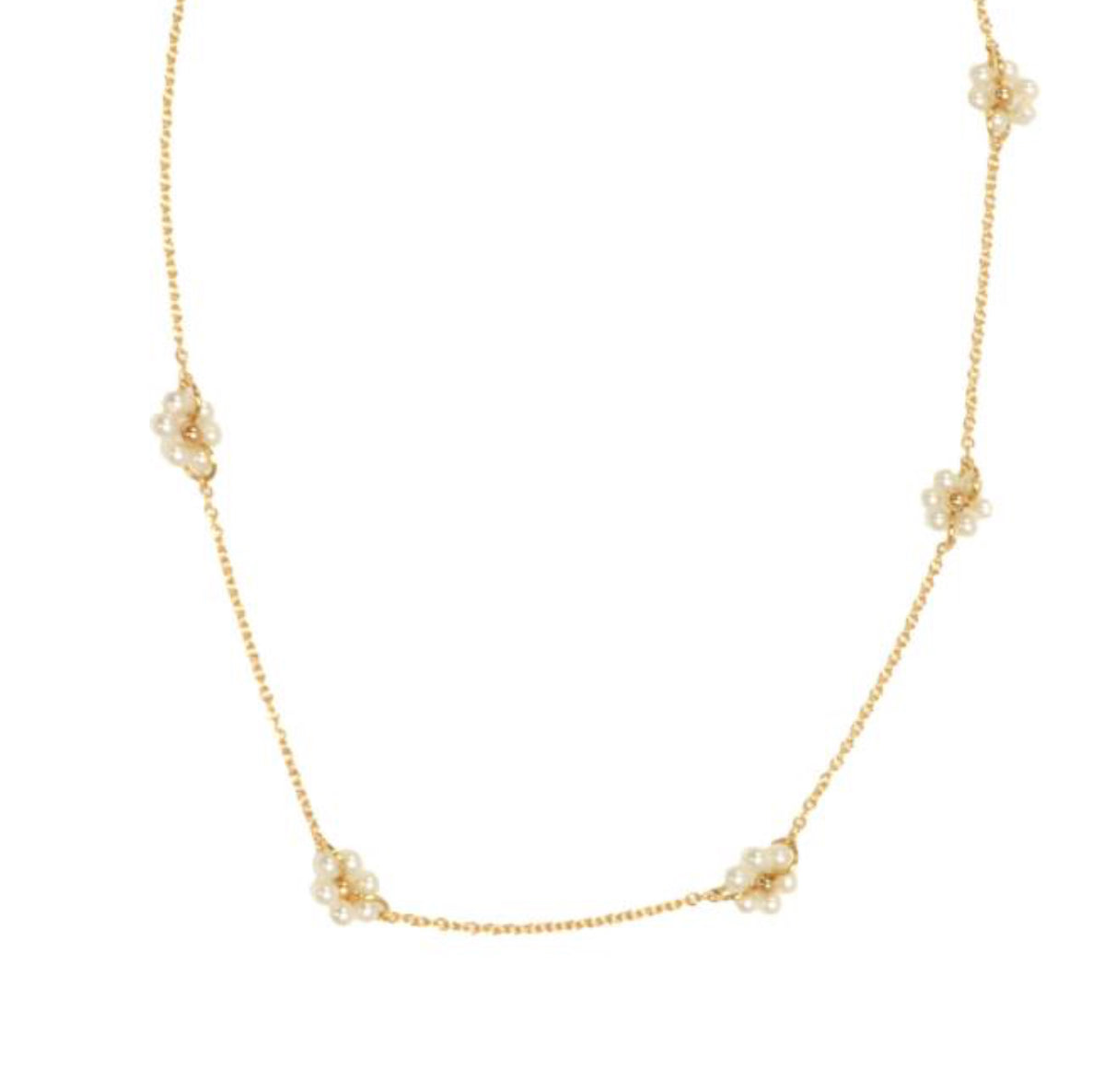 Pearl Daisy Necklace | Gold