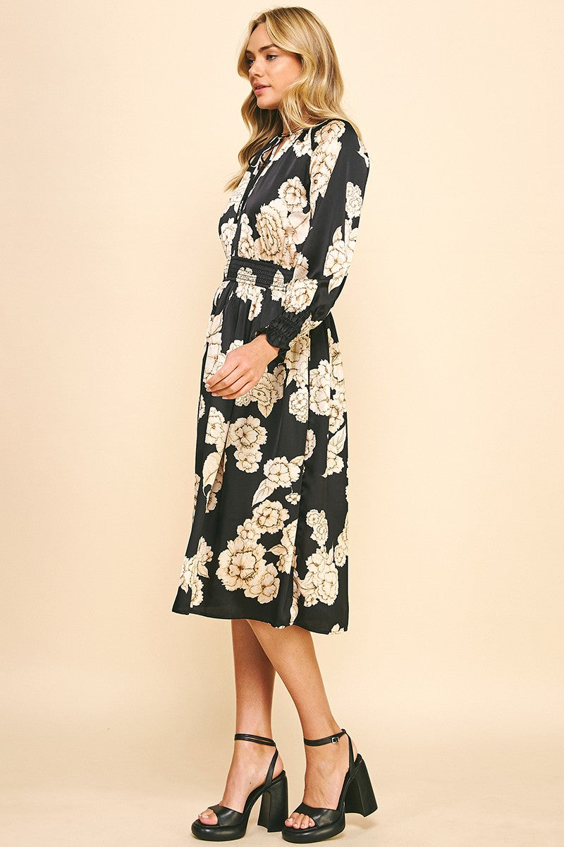 Lilly Floral Print Midi Dress