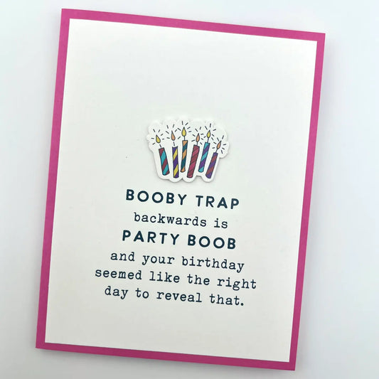 Booby Trap Party Boob Birthday Card