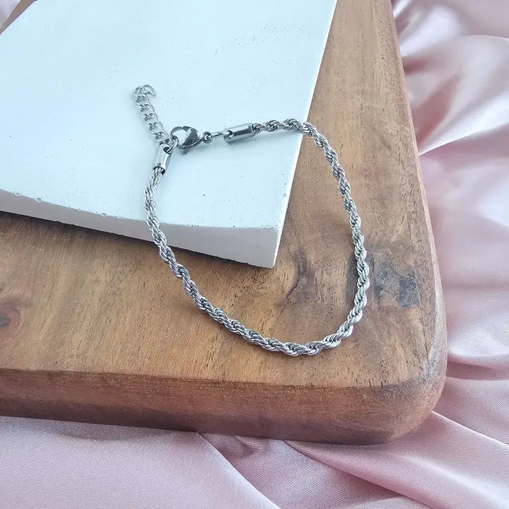 Luxe Silver Rope Bracelet