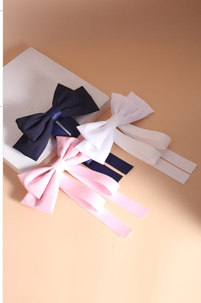 Silk Satin Double Layer Bow Hair Clip 