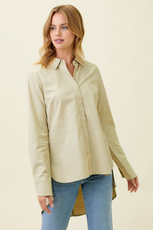 Lena Peplum Button Down 