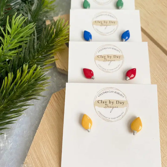 Retro Christmas Lights Stud Earrings