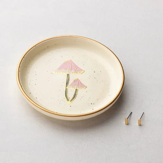 Jewelry Dish & Stud Earring Set | Mushroom + Oatmeal