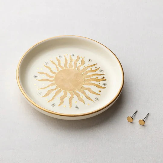 Jewelry Dish & Stud Earring Set | Sunrays + Cream