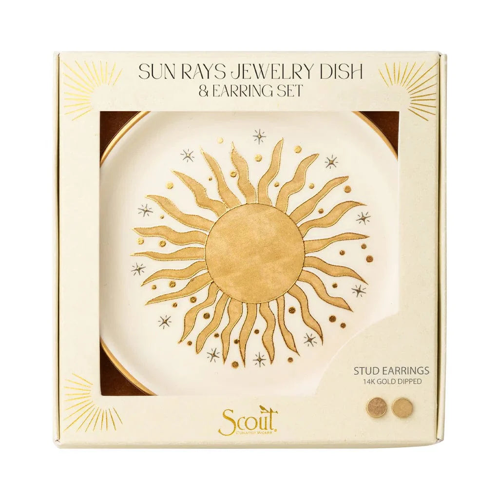 Jewelry Dish & Stud Earring Set | Sunrays + Cream