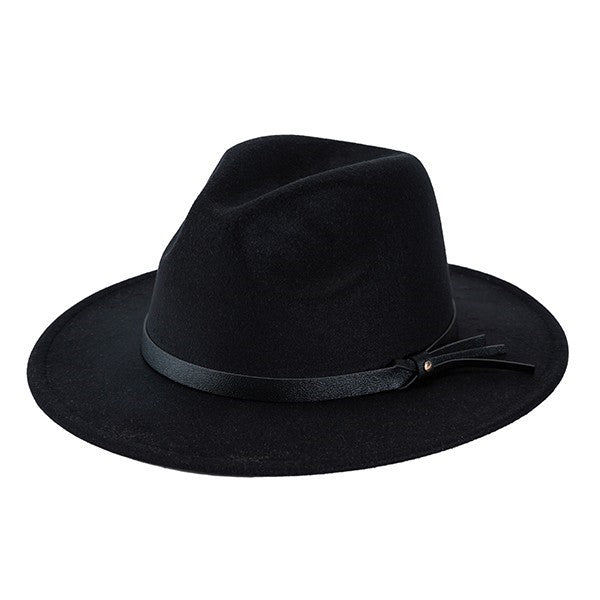 Black Felt Fedora Hat 